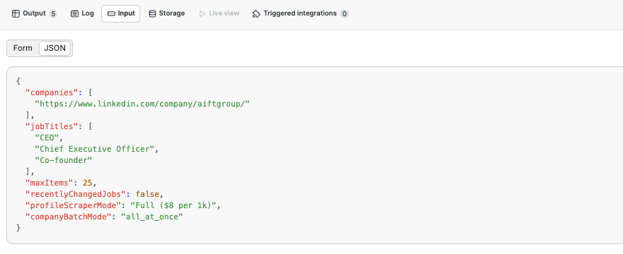 Employee scraper configuration