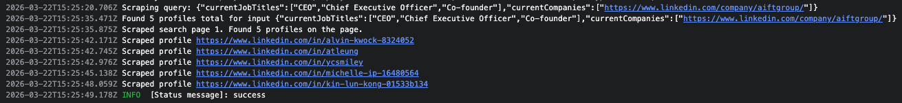 Employee scraper log